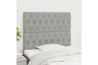 Têtes de lit 2 pcs Gris clair 90x7x78/88 cm Tissu
