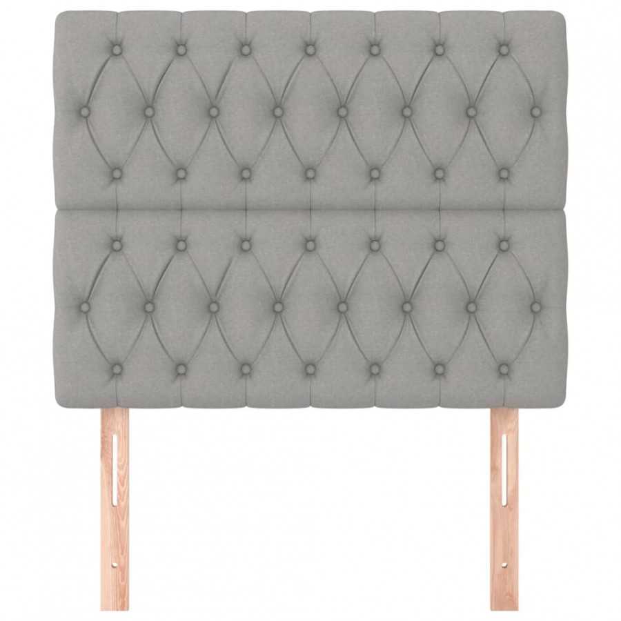 Têtes de lit 2 pcs Gris clair 90x7x78/88 cm Tissu
