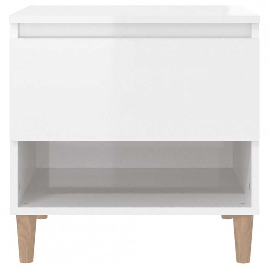 Tables de chevet 2 pcs Blanc brillant 50x46x50 cm