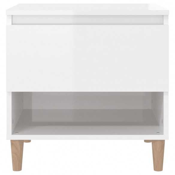 Tables de chevet 2 pcs Blanc brillant 50x46x50 cm
