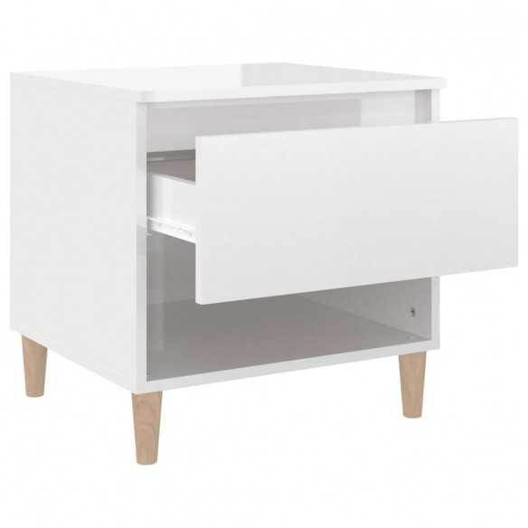 Tables de chevet 2 pcs Blanc brillant 50x46x50 cm
