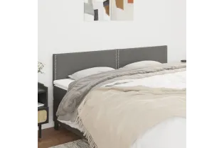 Têtes de lit 2 pcs Gris foncé 100x5x78/88 cm Tissu