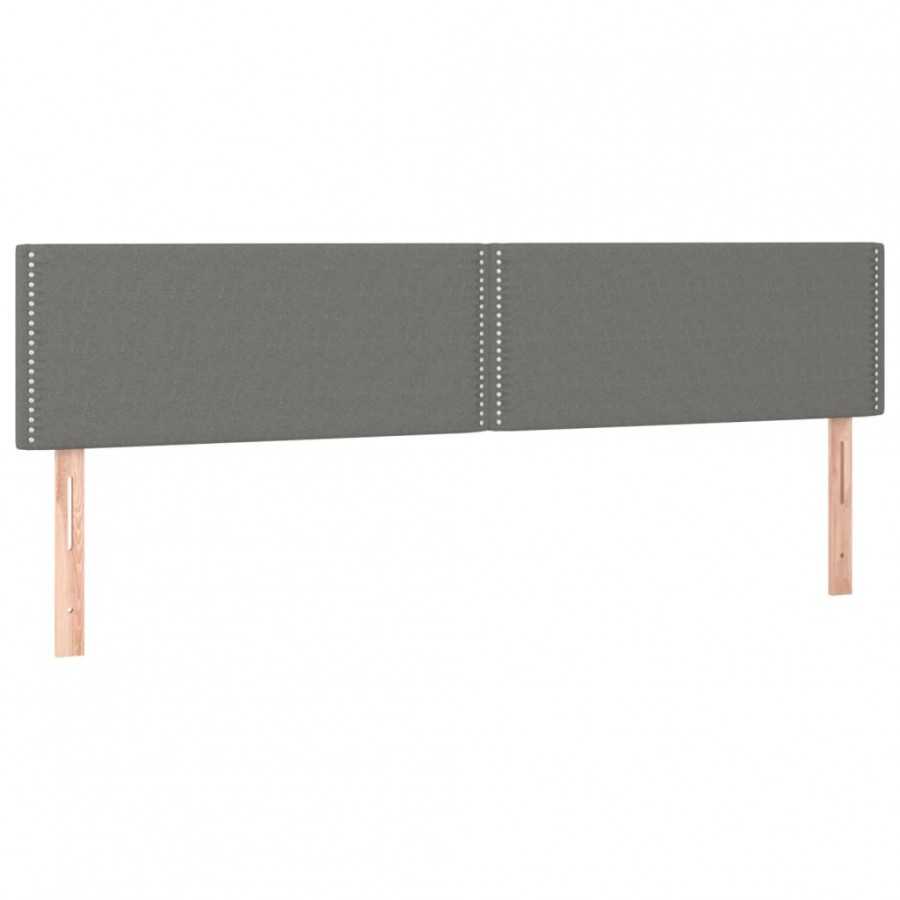 Têtes de lit 2 pcs Gris foncé 100x5x78/88 cm Tissu