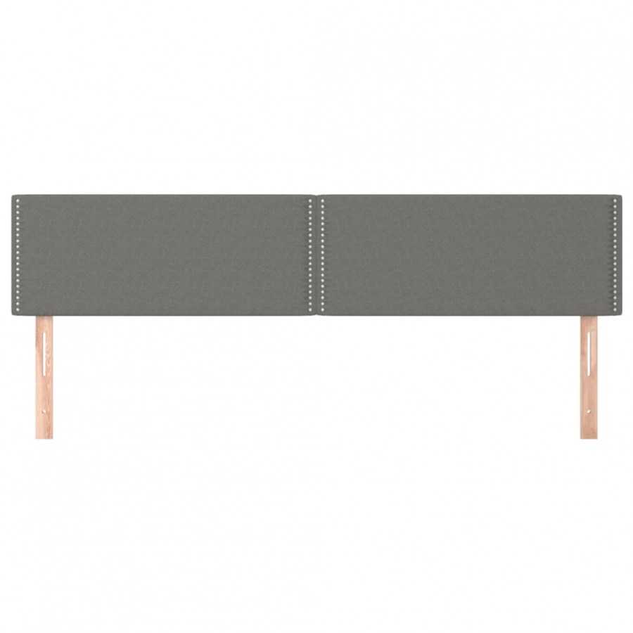 Têtes de lit 2 pcs Gris foncé 100x5x78/88 cm Tissu