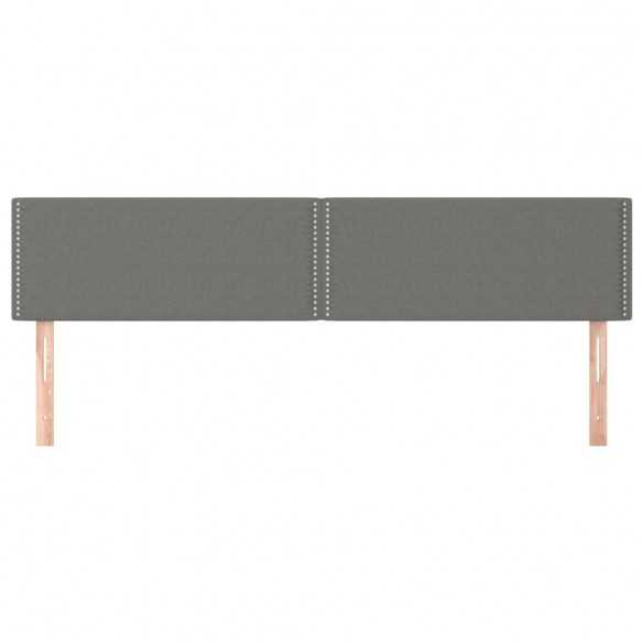 Têtes de lit 2 pcs Gris foncé 100x5x78/88 cm Tissu