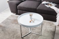 Table d'appoint blanche design en bois / métal