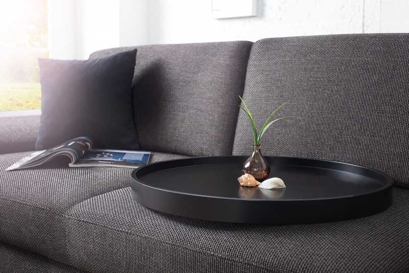 Table d'appoint noire design en bois / métal