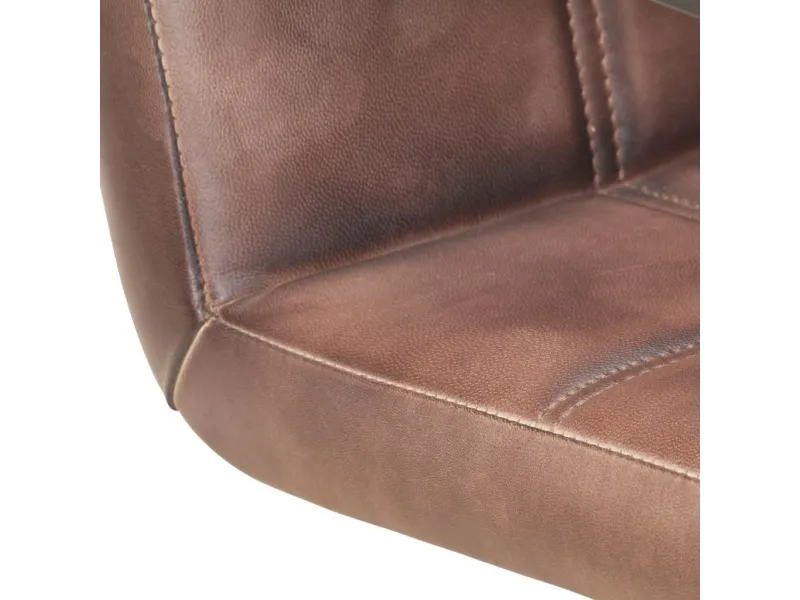 Chaises à manger cantilever lot de 2 marron cuir véritable