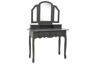 Ensemble de coiffeuse avec tabouret Gris 100x40x146cm Paulownia 2