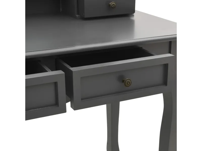 Ensemble de coiffeuse avec tabouret Gris 100x40x146cm Paulownia