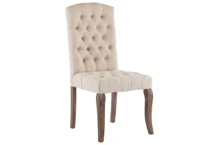 Chaises à manger lot de 2 beige tissu à l'aspect de lin 2