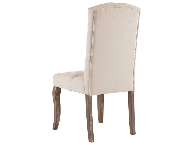 Chaises à manger lot de 2 beige tissu à l'aspect de lin