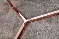 Table d'appoint design en verre noir / métal cuivré