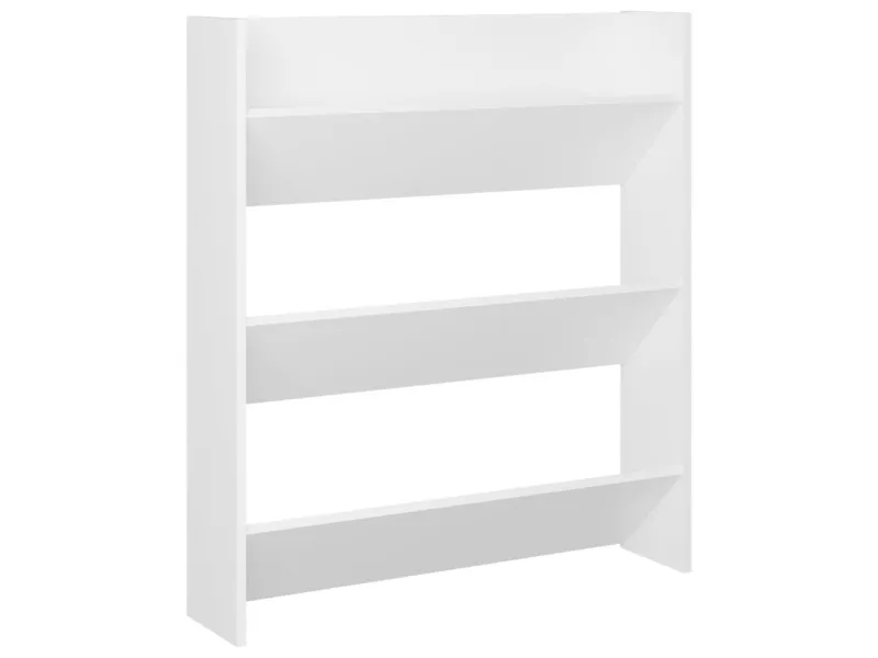 Armoire à chaussures murale Blanc 80x18x90 cm Aggloméré