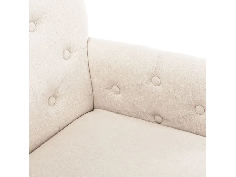 Chaises à manger avec accoudoirs lot de 2 beige tissu