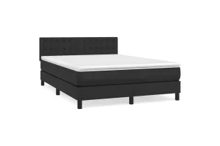 cadre de lit avec matelas Noir 140x200 cm Similicuir 2