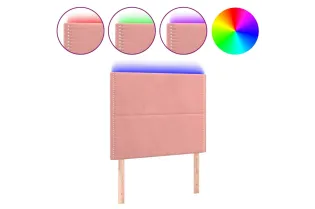 Tête de lit à LED Rose 90x5x118/128 cm Velours 2