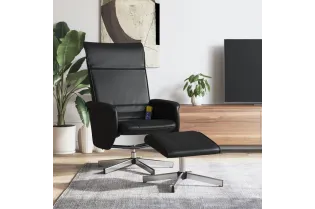 Fauteuil inclinable de massage avec repose-pied noir similicuir