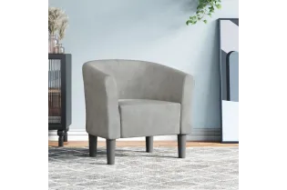 Fauteuil cabriolet gris clair velours