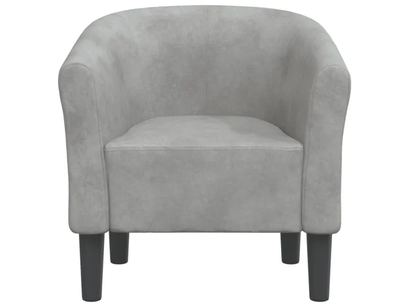 Fauteuil cabriolet gris clair velours