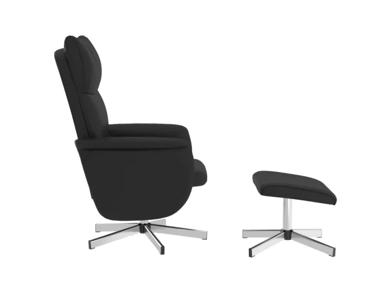 Fauteuil inclinable de massage avec repose-pied noir similicuir