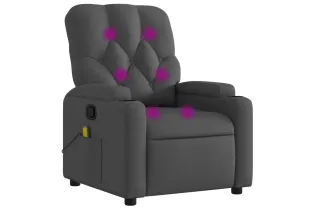 Fauteuil de massage inclinable Gris foncé Tissu 2