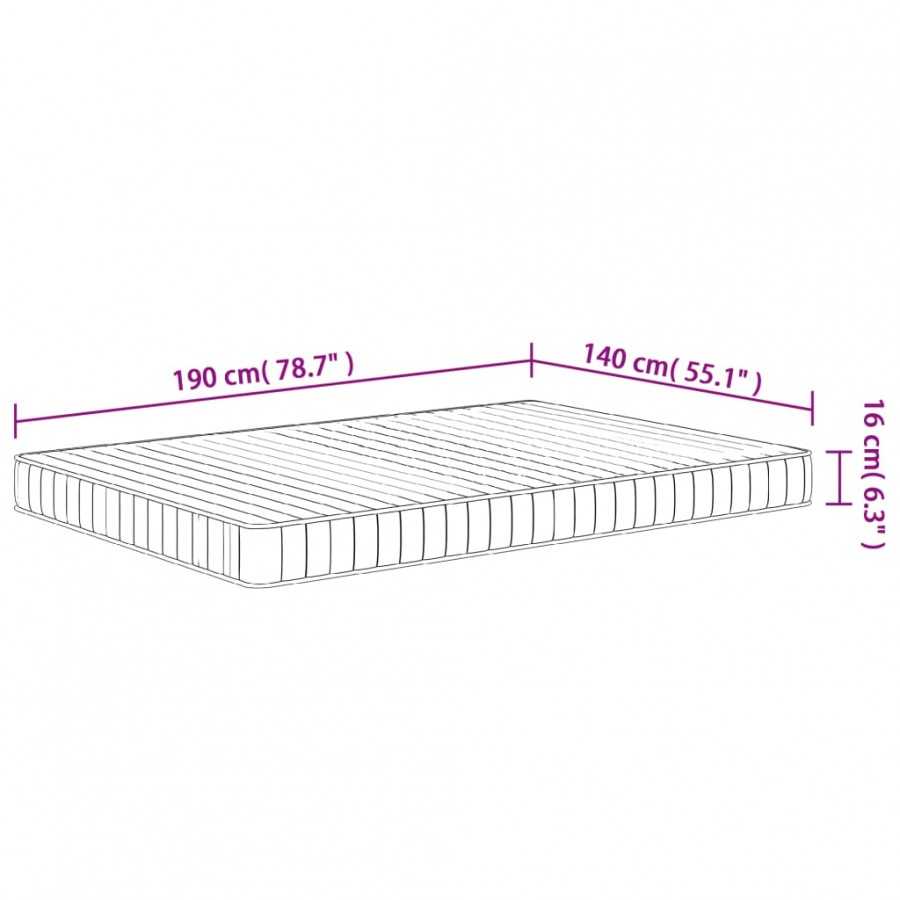 Matelas en mousse moyennement doux 140x190 cm