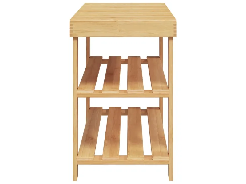 Étagère à chaussures 3 niveaux 70x27,5x45 cm bambou