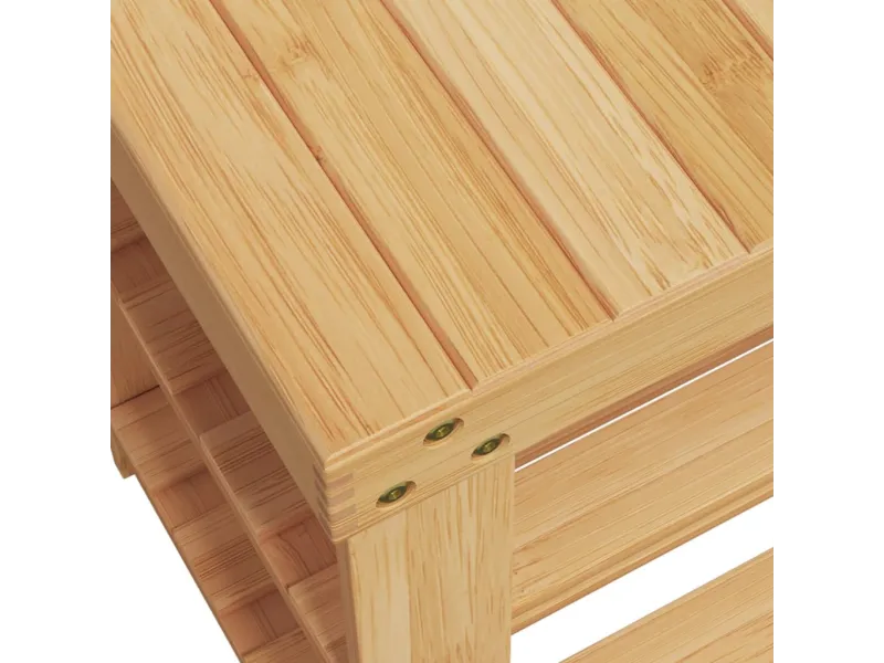 Étagère à chaussures 3 niveaux 70x27,5x45 cm bambou