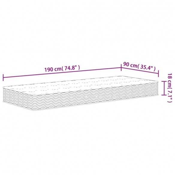 Matelas à ressorts bonnell moyen 90x190 cm