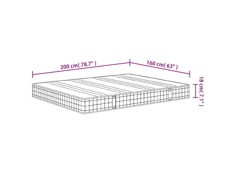 Matelas à ressorts bonnell moyen 160x200 cm