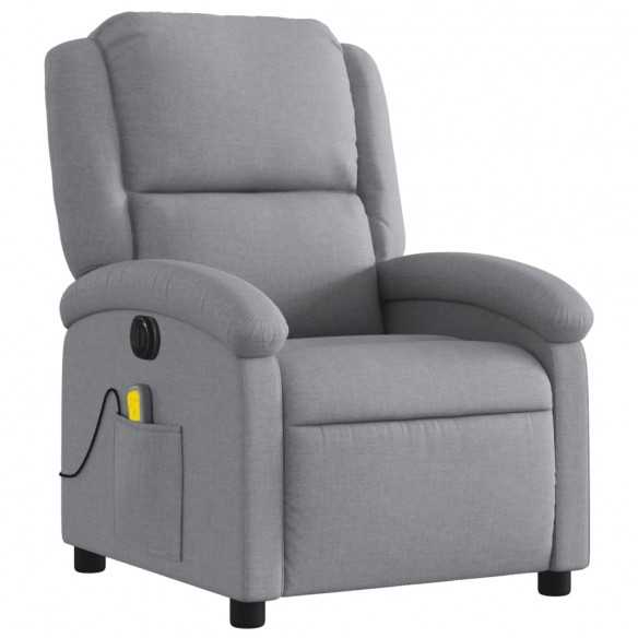 Fauteuil de massage inclinable électrique gris clair tissu Fauteuil de massage inclinable électrique gris clair tissu