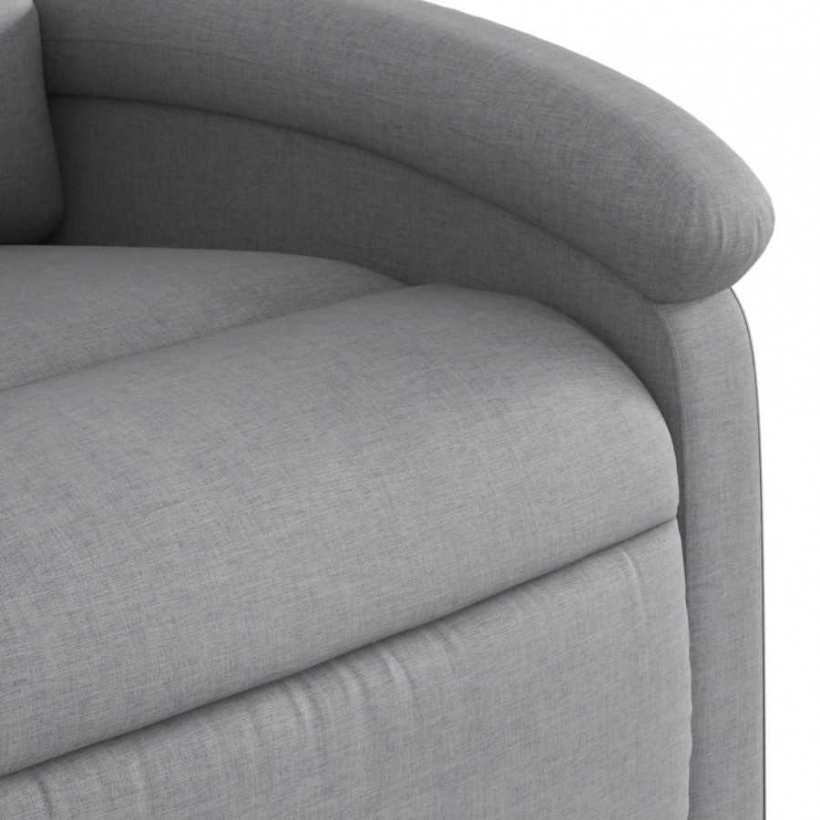 Fauteuil de massage inclinable électrique gris clair tissu