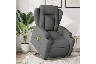 Fauteuil de massage inclinable Gris foncé Tissu