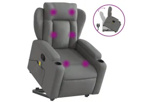 Fauteuil de massage inclinable Gris foncé Tissu 2