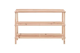 Range-chaussures à 3 étagères Bois de sapin solide 2