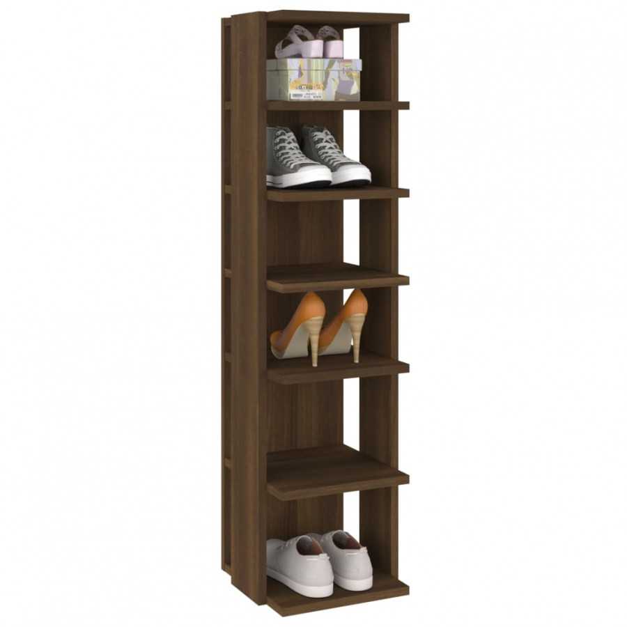 Étagère à chaussures Chêne marron 27,5x27x102cm Bois ingénierie