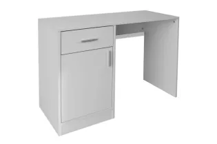 Bureau avec tiroir et placard 100x40x73 cm Blanc 2