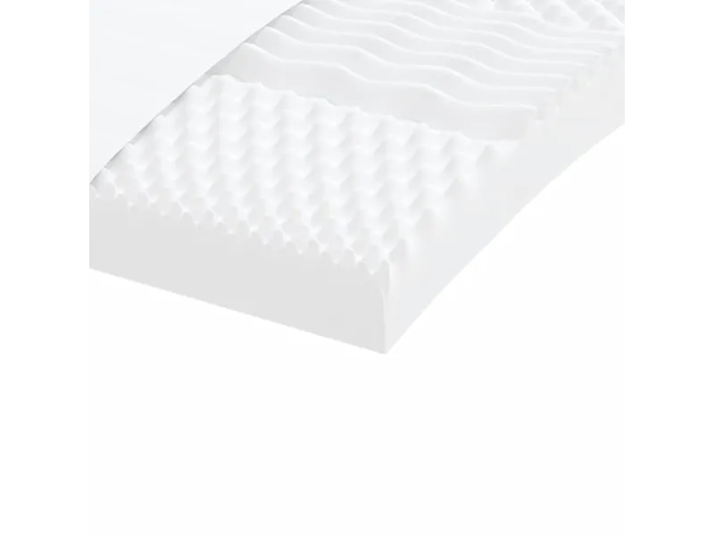 Matelas en mousse blanc 90x200 cm 7 zones dureté 20 ILD