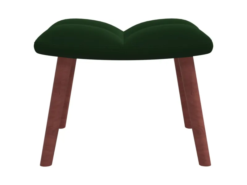 Chaise de relaxation avec repose-pied Vert foncé Velours