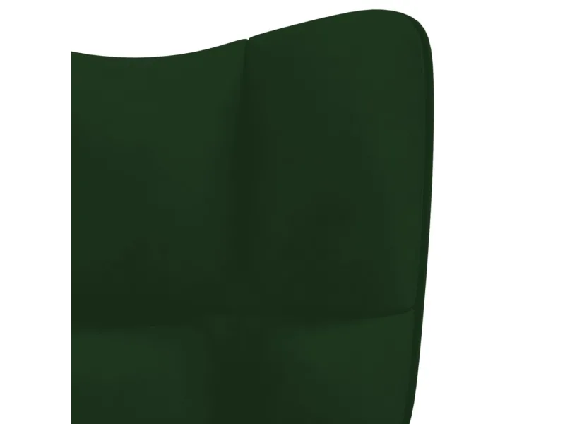 Chaise de relaxation avec repose-pied Vert foncé Velours