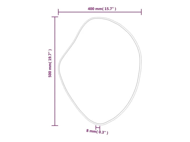 Miroir mural Doré 50x40 cm