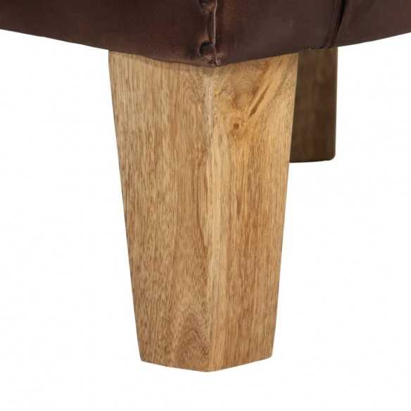 Fauteuil cabriolet marron clair cuir véritable