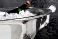 Vasque décorative pour champagne/glace en aluminium argenté