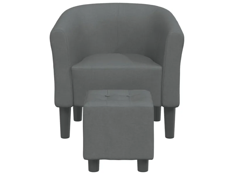 Fauteuil cabriolet avec repose-pied gris foncé tissu