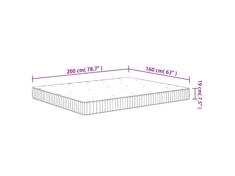 Matelas à ressorts ensachés moyen 160x200 cm