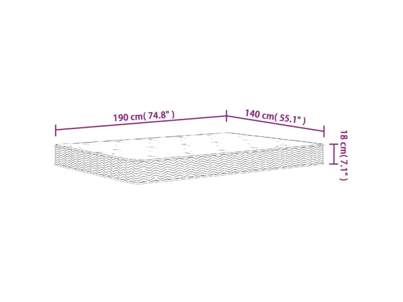 Matelas à ressorts bonnell moyen 140x190 cm