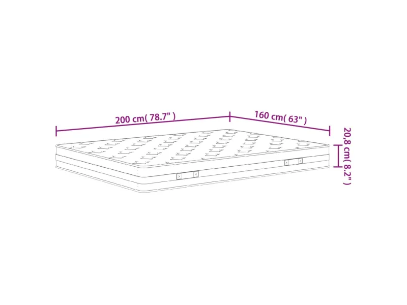Matelas à ressorts bonnell moyen 160x200 cm