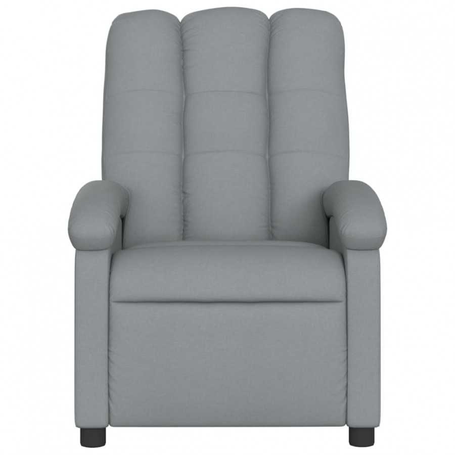 Fauteuil de massage inclinable électrique gris clair tissu