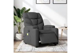 Fauteuil inclinable de massage électrique gris foncé tissu